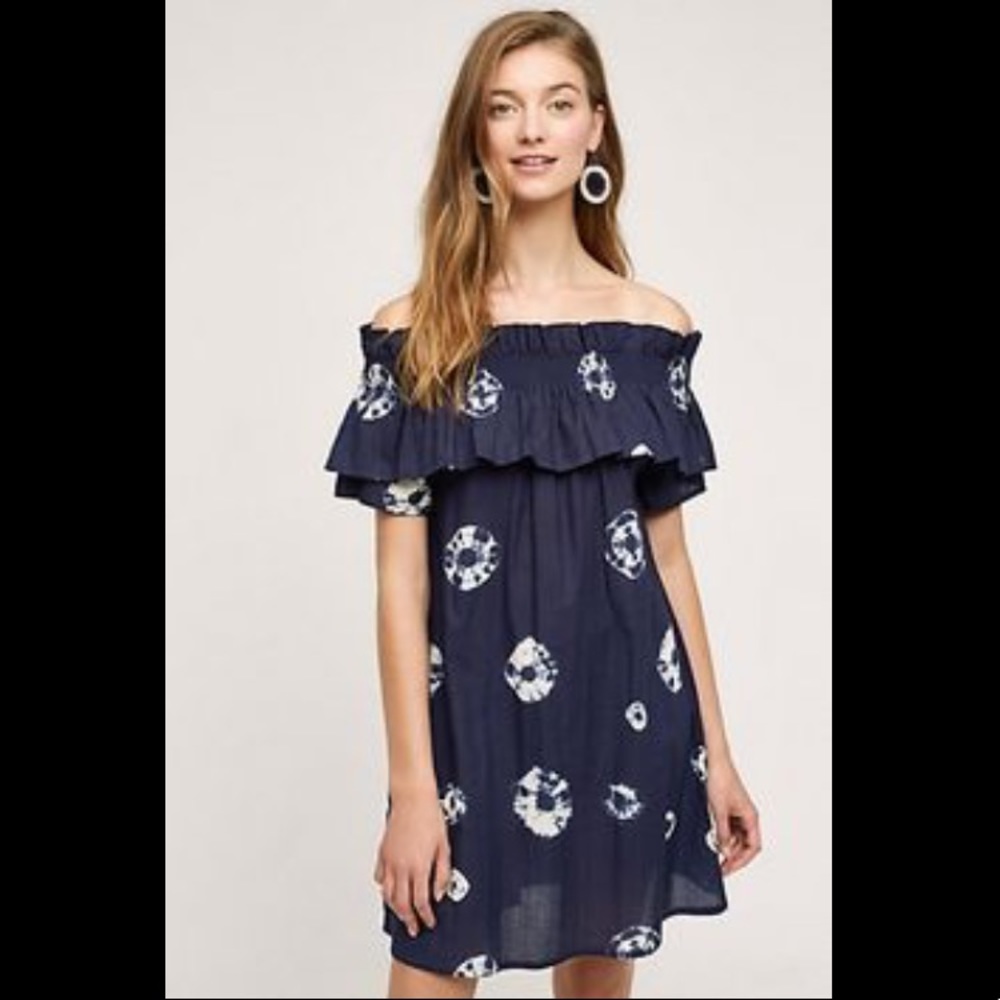 Tie dye off-the-shoulder dress